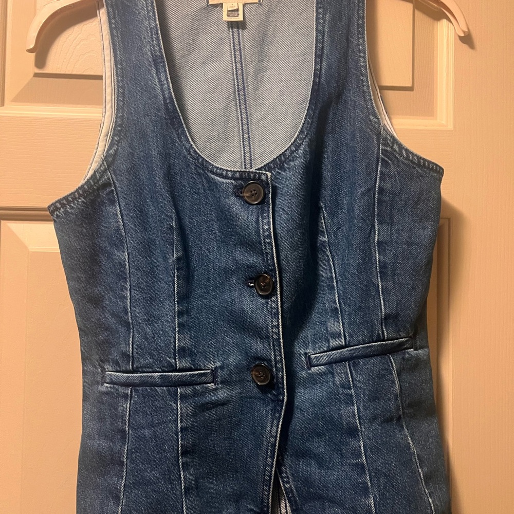 Denim Button-Up Vest